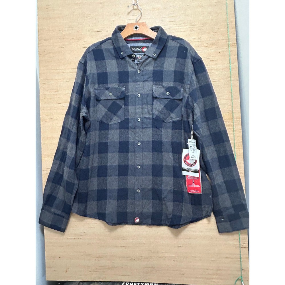 Canada Weathergear Plaid Flannel Shirt Men's L/G Authentic‎ Heritage Sportswear